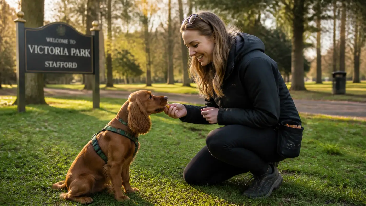 Dog receiving high-value reward during training